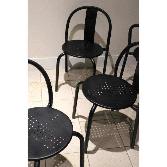 Metal Vintage IKEA Maxmo Dining Chairs | Set of 4 Italian Modern Black Metal Chairs For Sale - Image 7 of 8