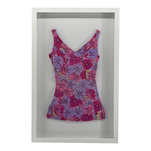 Framed Pink & Purple Pansy Swimsuit