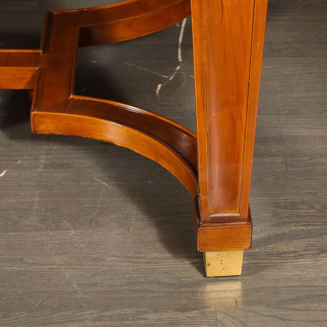 Brown Art Deco Directoire Style Book-Matched Walnut Dining Table From l'Art De Vivre For Sale - Image 8 of 18
