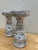 Earthy rustic farmhouse ceramic candleholders in distressed white. Perfect for real or faux flame pillar candles on a...