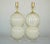 Murano glass stacked ball lamps. The WHITE spheres are filled with controlled bubbles, sprinkled lightly with GOLD dust....