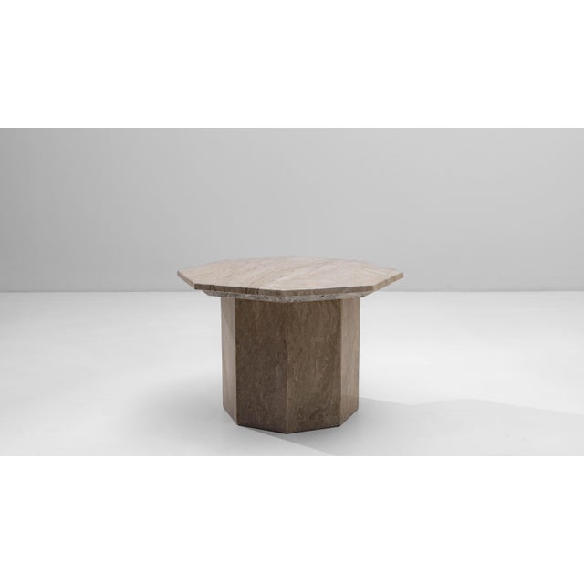 1970s Italian Postmodern Octagonal Marble Pedestal Table For Sale - Image 11 of 18