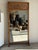 Brown Large Freestanding Teak Mirror with Carved Openwork Pediment, Indonesia, 1980s For Sale - Image 8 of 18