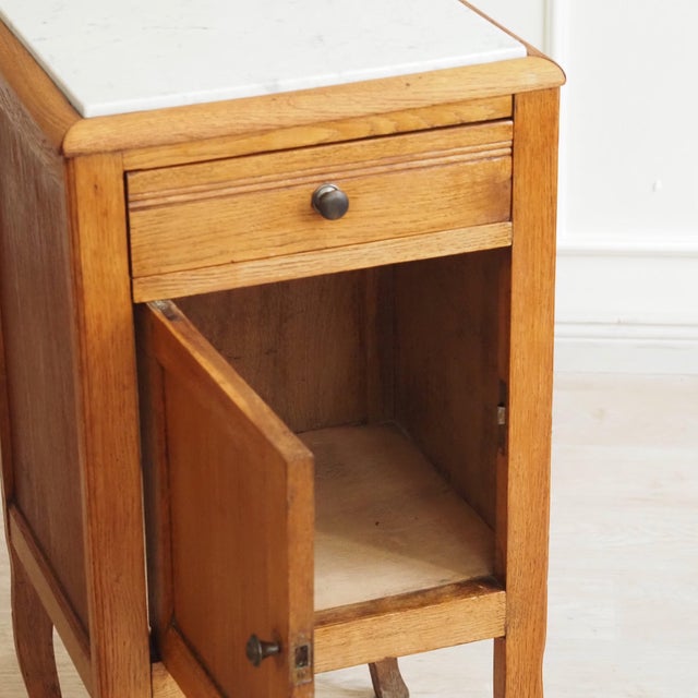 Louis XV Style Bedside Table with Marble Top, 1900 For Sale - Image 11 of 11