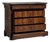 19th Century France Rich Walnut Brown Flame-Veneer Marble-Top Chest For Sale