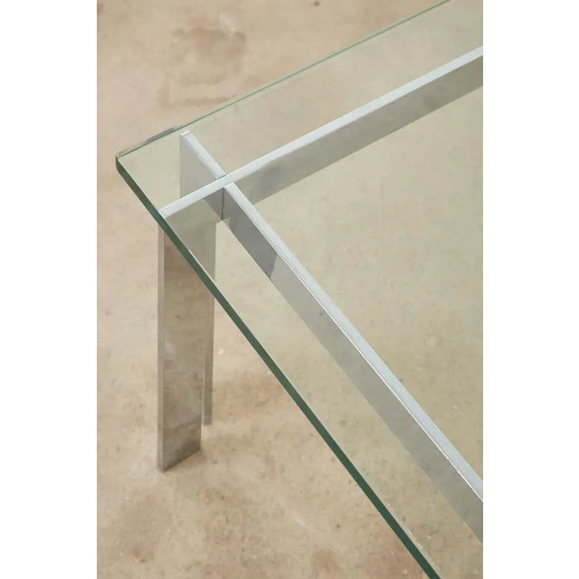 Milo Baughman Style Chrome and Glass Square Cocktail Table For Sale - Image 11 of 13