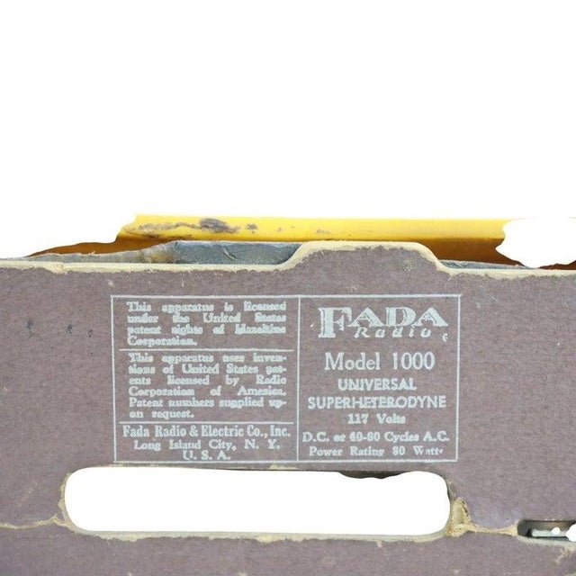 Plastic Vintage Fada Model 1000 Art Deco “Bullet” Catalin Radio, Signed, C1945 For Sale - Image 7 of 11