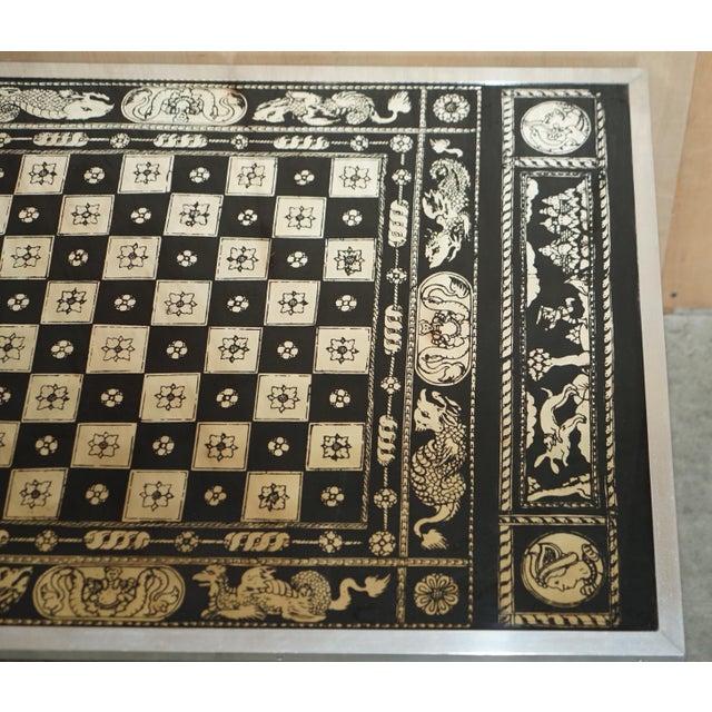 Game Table with Chess Board in Silvered Chrome, 1960s For Sale - Image 13 of 17