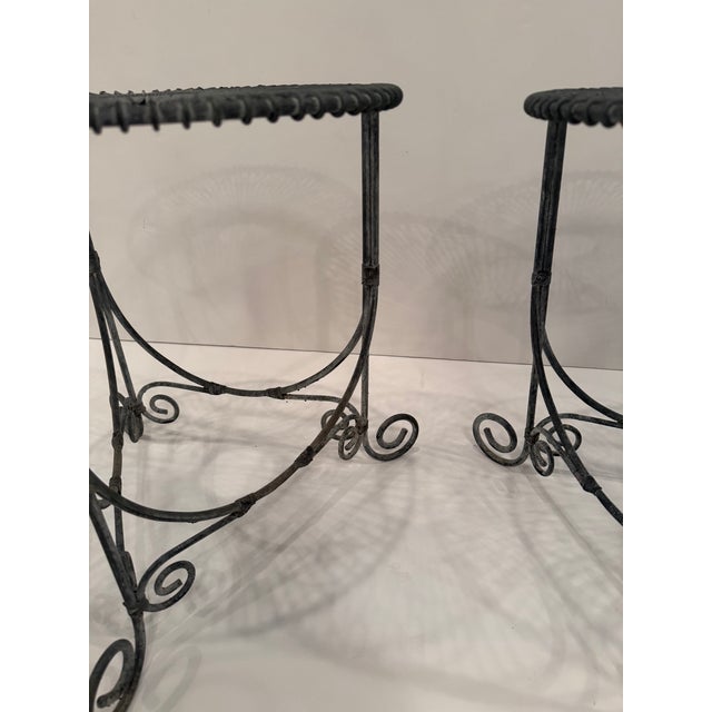 Vintage Round Wire Side Tables -a Pair For Sale - Image 9 of 11