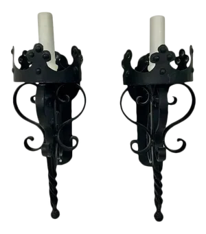 Italian Style Iron Wall Sconces - a Pair