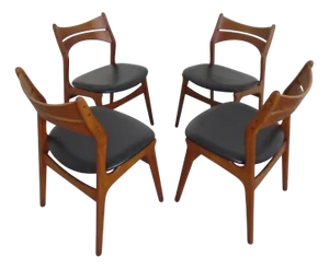 Teak Model 310 Dining Chairs by Erik Buch for Chr. Christensen, Denmark, 1960s, Set of 4