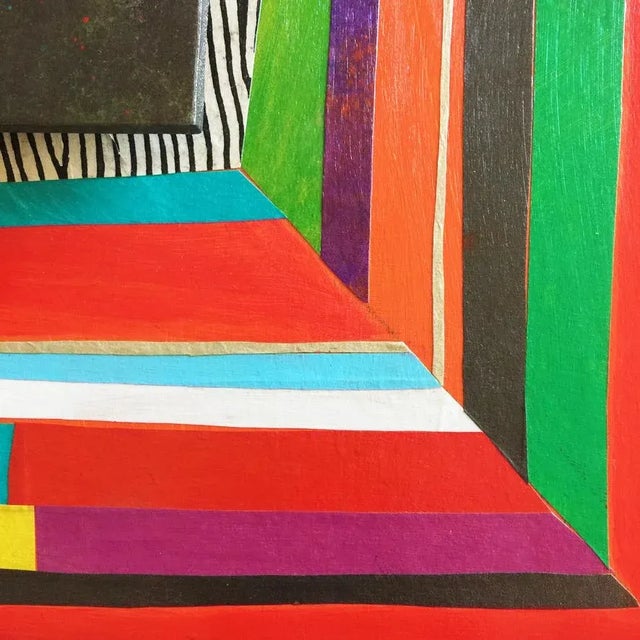 "Chevron" Contemporary Geometric Striped Collage For Sale In Santa Fe - Image 6 of 10