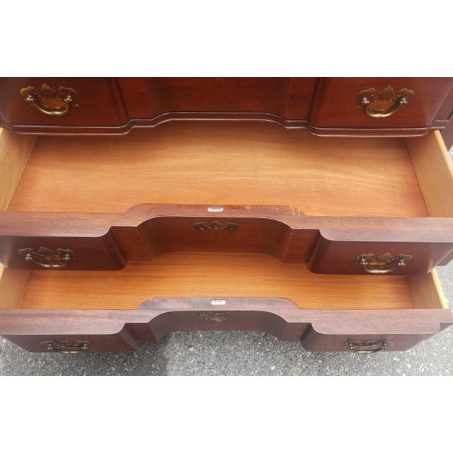 Brown Maddox Refinished Red Mahogany Block / Slant Front Secretary Desk With Key For Sale - Image 8 of 12