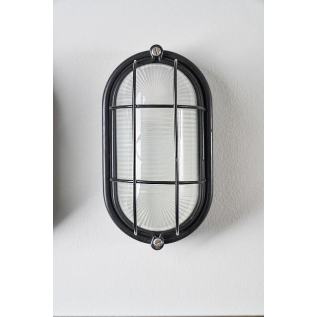 Black Oval Cage Wall Lamps, 1970s, Set of 2 For Sale - Image 4 of 7