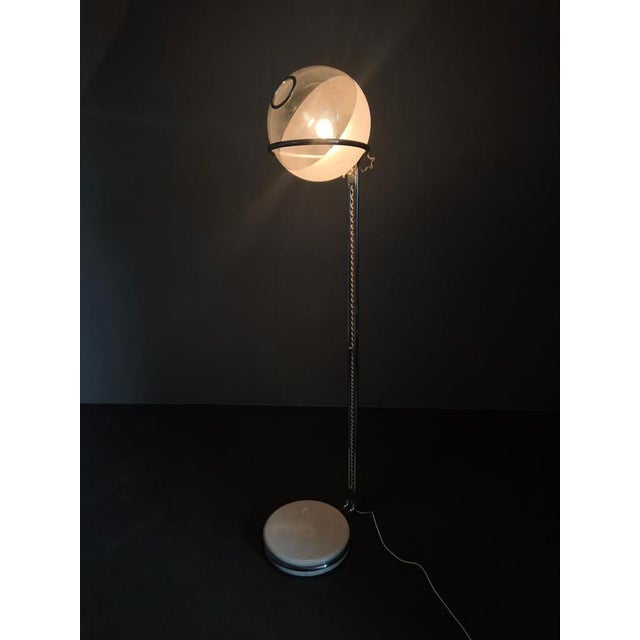 Italian Chrome Floor Lamp with Glass Globe, 1970s For Sale - Image 13 of 14