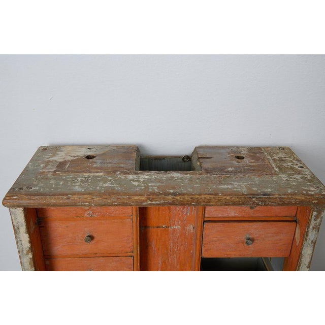 Swedish Narrow Longcase Clock Cabinet with Bureau and Drawers For Sale - Image 11 of 14