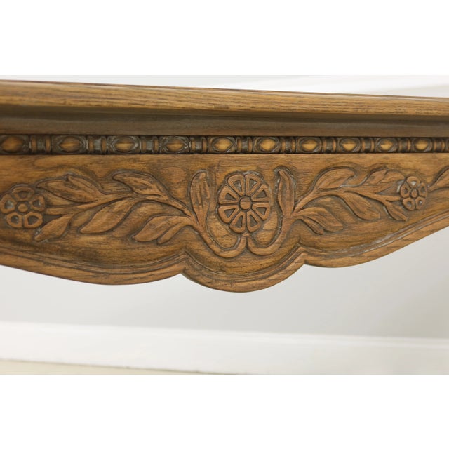 1980s Rom Weber Viking Oak Carved Console Sofa Table For Sale - Image 5 of 12
