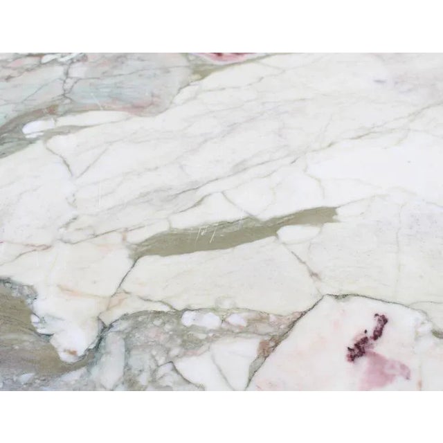 Mid 19th Century French Tall Bleached White Wash Painted Walnut Marble-Top Sideboard Console Table For Sale - Image 5 of 9