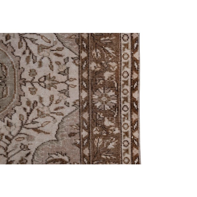 Vintage Turkish Floral Rug in Neutral Colors 5'5'' X 8'6'' For Sale - Image 4 of 8