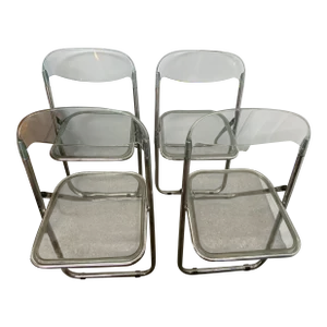 1960s Vintage Transparent Lucite Chairs - Set of 4