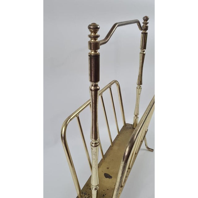 Metal Newspaper Stand in Brass-Plated Metal, 1970s For Sale - Image 7 of 11