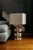 Textile Dorse Travertine Table Lamp by Studio Karen B For Sale - Image 7 of 13