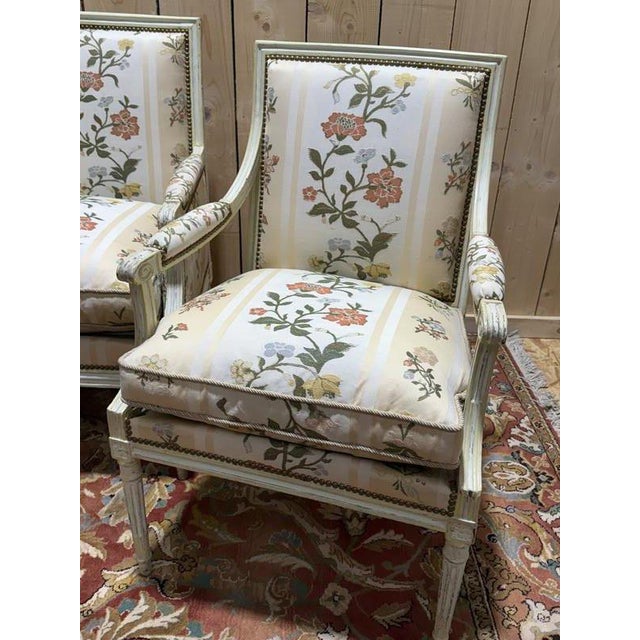 Louis XVI Style Sofa and Chairs, Set of 3 For Sale - Image 4 of 9