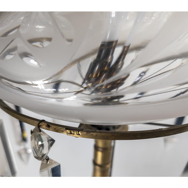Mid 19th Century 19th Century American Victorian Brass Astral Lamp With Frosted Glass Shade For Sale - Image 5 of 17