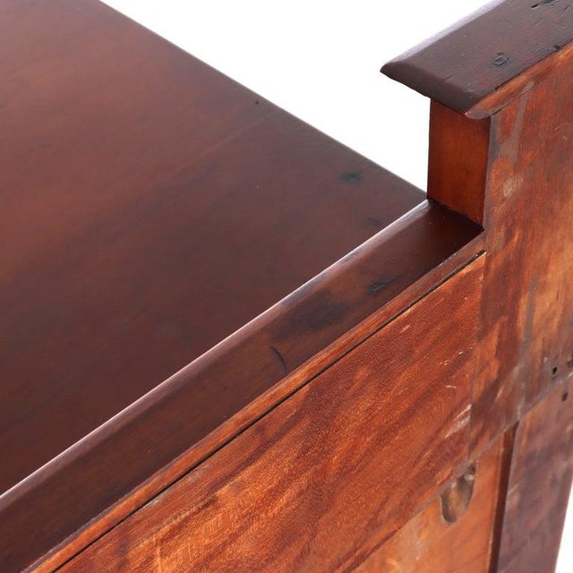 Brown Antique Sheraton Cherry & Tiger Maple 3-Drawer Server C1830 For Sale - Image 8 of 15