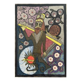 Haitian Artist, Figurative Composition, 1976, Acrylic Painting For Sale