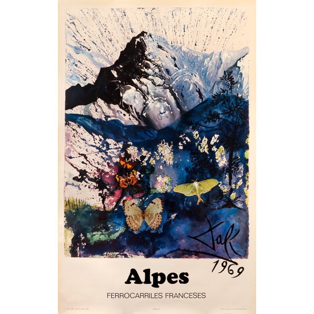 1960s 1969 French Salvador Dali Travel Poster, Alpes For Sale - Image 5 of 5
