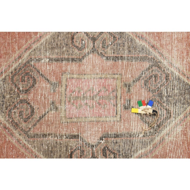 1970s Turkish Oushak Handmade Wool Cotton Orange Runner Rug For Sale - Image 9 of 10