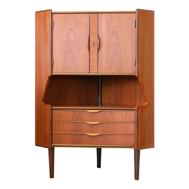 Teak Corner Cabinet with Bar Cabinet from Omann Jun, Denmark, 1960s For Sale