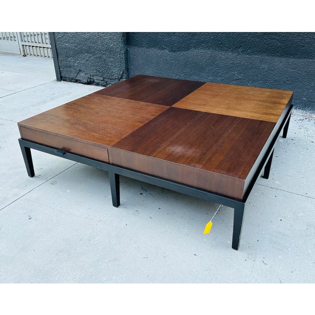 Christian Liaigre for Holly Hunt Large Square Coffee Table With Drawers For Sale - Image 9 of 18