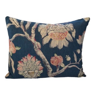Zoffany Copes Tail Botanical Lake Blue 18 X 22 Decorative Pillow With Down/Feather Insert For Sale
