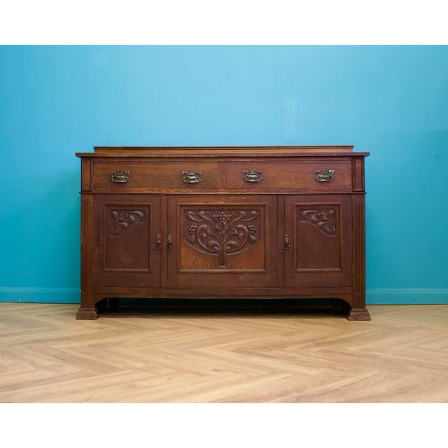 Antique Art Nouveau Oak Sideboard, 1900s For Sale - Image 12 of 12