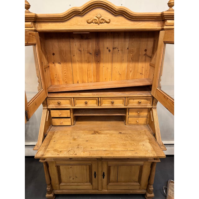 Mid-Century Modern Vintage Danish Country Pine Cupboard For Sale - Image 3 of 9