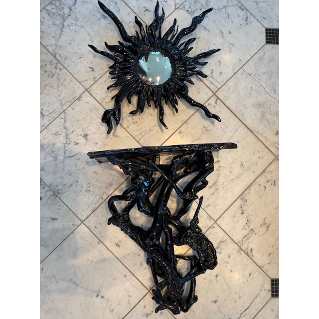 2020s Sunburst Mirror and Naturalistic Console by Dransfield and Ross For Sale - Image 5 of 8