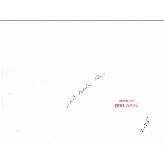 1975 black and white photo by Los Angeles photographer Don Coleman Ware (1921-2006) of a snack bar on the Santa Monica...