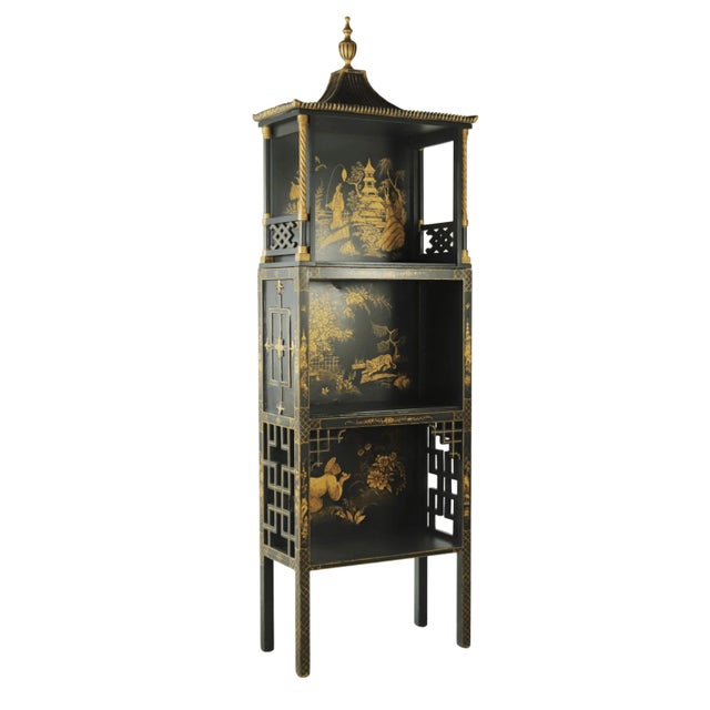 Pair of Vintage Louis XVI Style Chinoiserie Display Case For Sale - Image 4 of 12