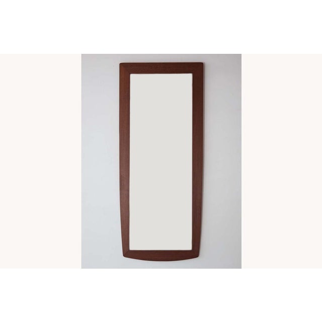 1960s Long Vintage Danish Teak Wall Mirror, 1960s For Sale - Image 5 of 5