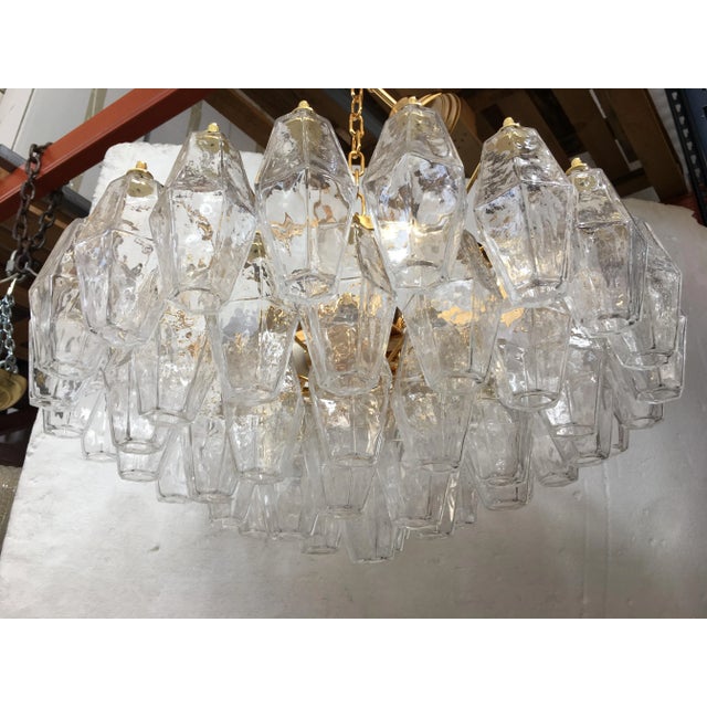 Transparent Italian Murano Glass Sputnik Chandelier Poliedro For Sale - Image 8 of 11