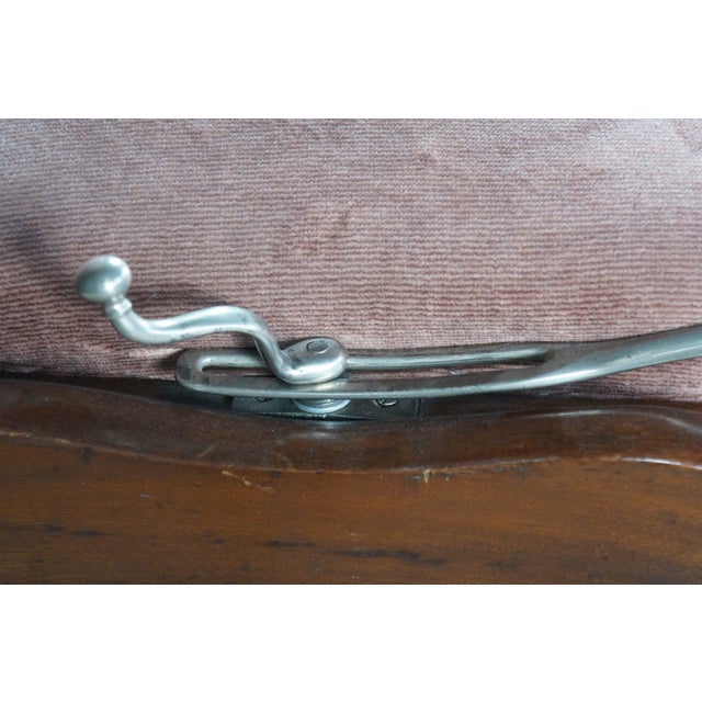 Antique 19th C Victorian Walnut Mechanical Reclining Library Chair Chaise Lounge For Sale - Image 10 of 17