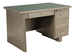 Vintage Desk in Metal with Green Top, 1960s