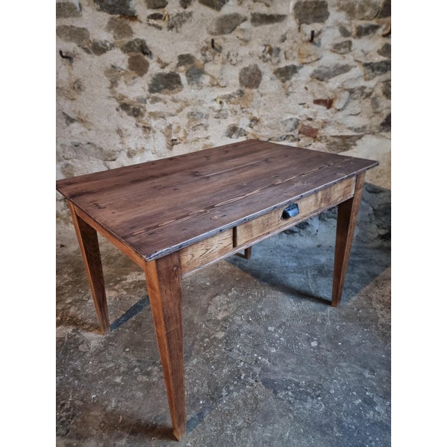 Antique French Table with Drawer, 1920 For Sale - Image 6 of 14