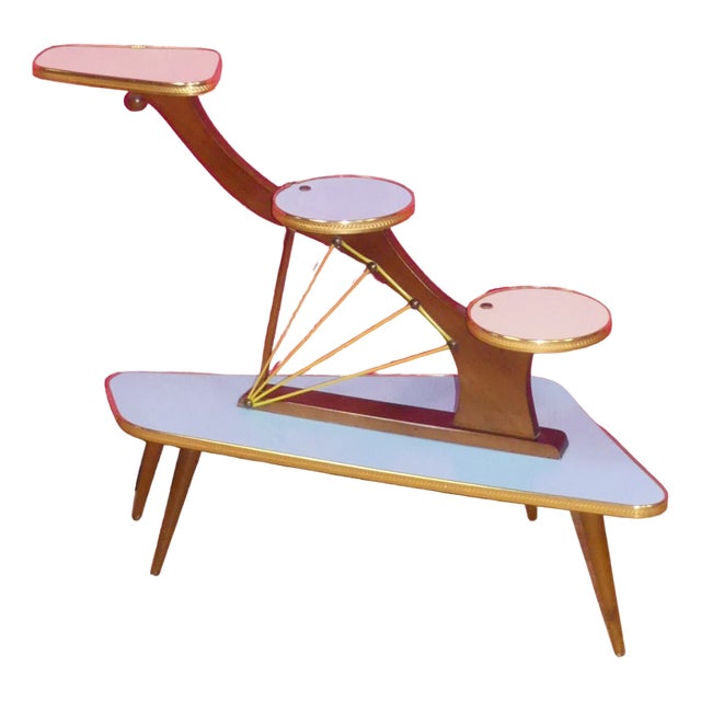 Flower Bench in Pastel Light Blue, 1950s For Sale