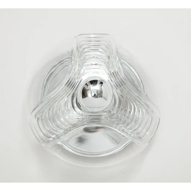 Glass Extra Large 1970's Peill & Putzler Wave Lights / Sconces - a Pair For Sale - Image 7 of 11