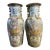 Chinese Famille Rose Floor Vases With Figural Panels and Gilt Dragon Handles, 38" For Sale