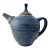 Vintage Blue Stoneware Pottery Teapot, Signed For Sale
