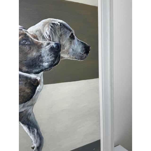 2010s British Hunting Large Farmed Oil Painting Title "Berkeley Goblin” Pack of Foxhounds, Berkeley Hunt by Vicky Palmer For Sale - Image 5 of 18